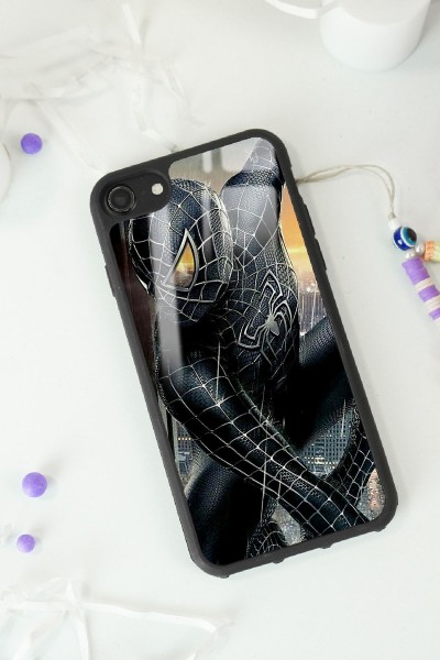 iPhone 7 - 8 - Se Dark Spider Tasarımlı Glossy Telefon Kılıfı
