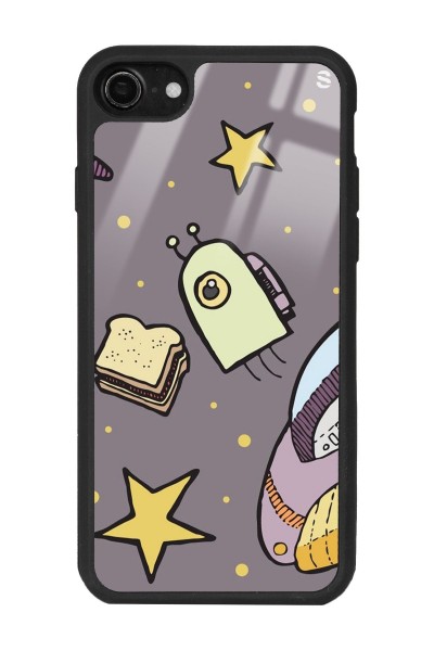 iPhone 7 - 8 - Se Doodle Jump Tasarımlı Glossy Telefon Kılıfı