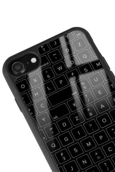 iPhone 7 - 8 - Se Keyboard Tasarımlı Glossy Telefon Kılıfı