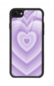 iPhone 7 - 8 - Se Lila Kalp Tasarımlı Glossy Telefon Kılıfı