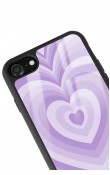 iPhone 7 - 8 - Se Lila Kalp Tasarımlı Glossy Telefon Kılıfı
