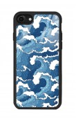 iPhone 7 - 8 - Se Mavi Dalga Tasarımlı Glossy Telefon Kılıfı