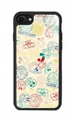 iPhone 7 - 8 - Se Mickey Stamp Tasarımlı Glossy Telefon Kılıfı