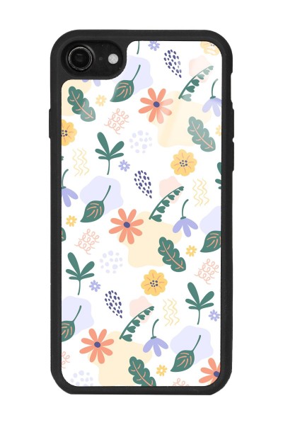 iPhone 7 - 8 - Se Minik Çiçekler Tasarımlı Glossy Telefon Kılıfı