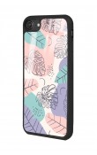 iPhone 7 - 8 - Se Nude Yapraklar Tasarımlı Glossy Telefon Kılıfı