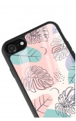 iPhone 7 - 8 - Se Nude Yapraklar Tasarımlı Glossy Telefon Kılıfı