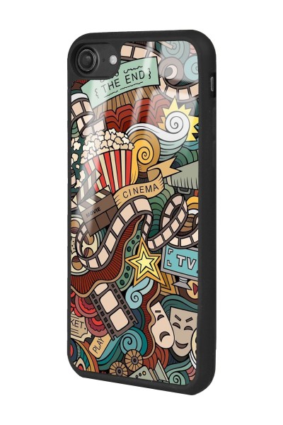 iPhone 7 - 8 - Se Retro Cinema Tasarımlı Glossy Telefon Kılıfı