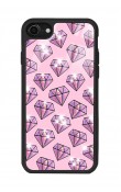 iPhone 7 8 Uyumlu Diamond Tasarımlı Glossy Telefon Kılıfı