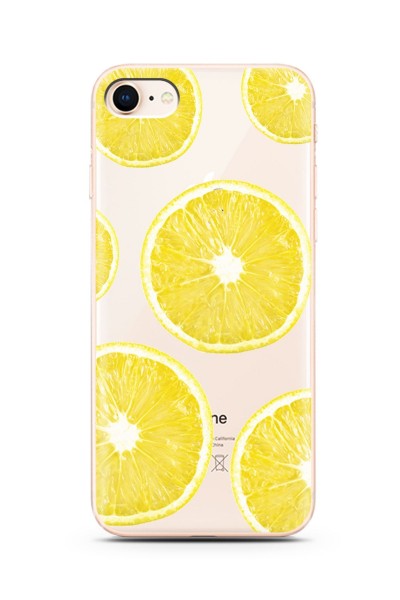 iPhone 7 / 8 Uyumlu Limon Dilimi Tasarımlı Süper Şeffaf Silikon Telefon Kılıfı