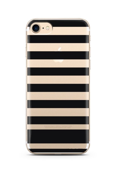 iPhone 7 Çizgi Tasarımlı Süper Şeffaf Silikon Telefon Kılıfı