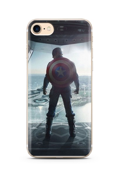 iPhone 7 Kaptan Amerika Tasarım Süper Şeffaf Silikon Telefon Kılıfı