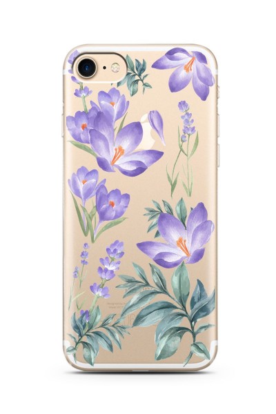 iPhone 7 Kış Çiçeği Tasarımlı Süper Şeffaf Silikon Telefon Kılıfı