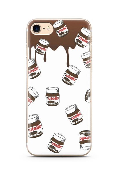 iPhone 7 Nutella Tasarım Süper Şeffaf Silikon Telefon Kılıfı