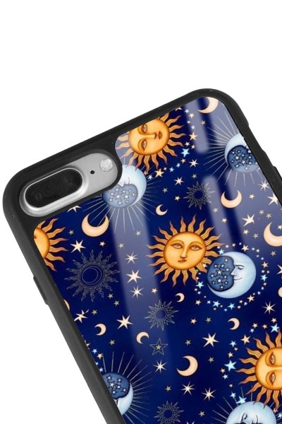 iPhone 7 Plus - 8 Plus Ay Güneş Pijama Tasarımlı Glossy Telefon Kılıfı