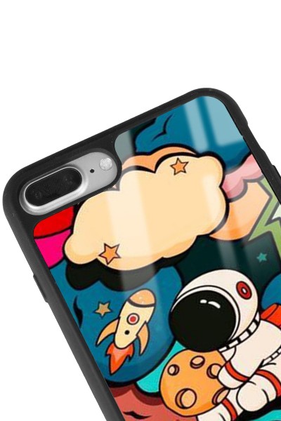 iPhone 7 Plus - 8 Plus Baby Astronaut Tasarımlı Glossy Telefon Kılıfı