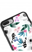 iPhone 7 Plus - 8 Plus Beyaz Çiçek Tasarımlı Glossy Telefon Kılıfı