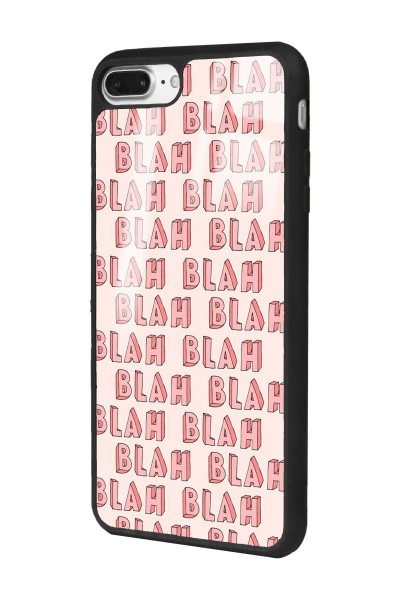 iPhone 7 Plus - 8 Plus Blah Blah Tasarımlı Glossy Telefon Kılıfı