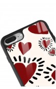 iPhone 7 Plus - 8 Plus Brush Heart Tasarımlı Glossy Telefon Kılıfı