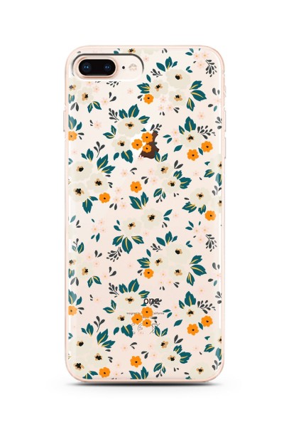 iPhone 7 Plus 8 Plus Çiçek Bahçesi Tasarımlı Süper Şeffaf Silikon Telefon Kılıfı