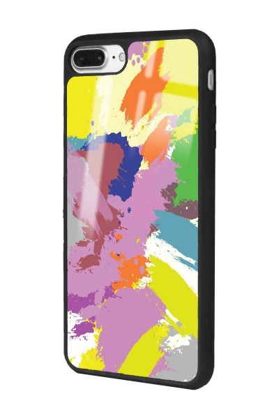 iPhone 7 Plus - 8 Plus Colored Brush Tasarımlı Glossy Telefon Kılıfı
