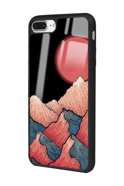 iPhone 7 Plus - 8 Plus Dağ Güneş Tasarımlı Glossy Telefon Kılıfı