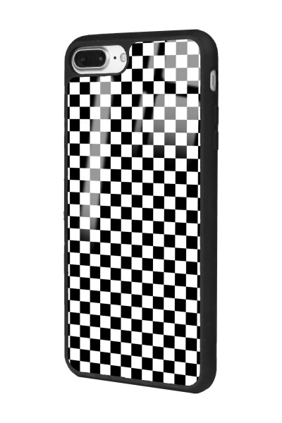 iPhone 7 Plus - 8 Plus Damalı Tasarımlı Glossy Telefon Kılıfı