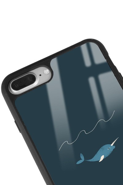 iPhone 7 Plus - 8 Plus Doodle Fish Tasarımlı Glossy Telefon Kılıfı