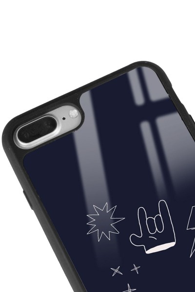 iPhone 7 Plus - 8 Plus Doodle Punk Tasarımlı Glossy Telefon Kılıfı