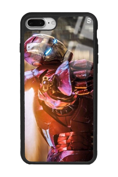 iPhone 7 Plus - 8 Plus Iron Man Tasarımlı Glossy Telefon Kılıfı