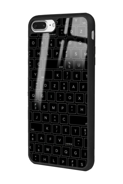 iPhone 7 Plus - 8 Plus Keyboard Tasarımlı Glossy Telefon Kılıfı