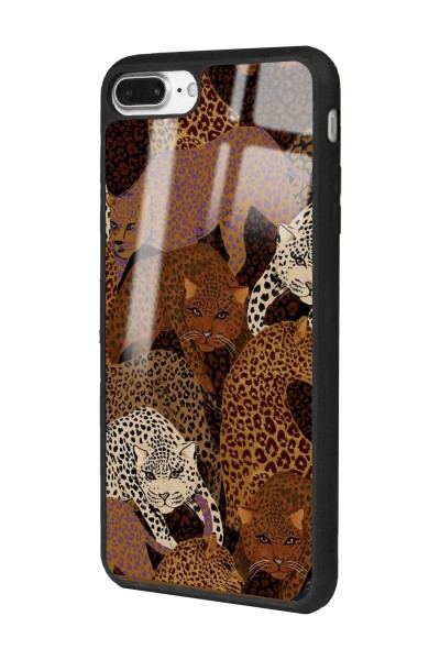 iPhone 7 Plus - 8 Plus Leoparlar Tasarımlı Glossy Telefon Kılıfı