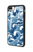 iPhone 7 Plus - 8 Plus Mavi Dalga Tasarımlı Glossy Telefon Kılıfı
