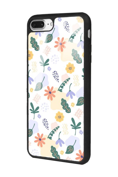 iPhone 7 Plus - 8 Plus Minik Çiçekler Tasarımlı Glossy Telefon Kılıfı