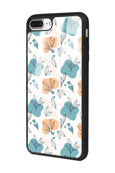 iPhone 7 Plus - 8 Plus Minik Yapraklar Tasarımlı Glossy Telefon Kılıfı