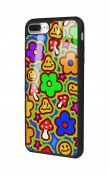 iPhone 7 Plus - 8 Plus Neon Flowers Tasarımlı Glossy Telefon Kılıfı