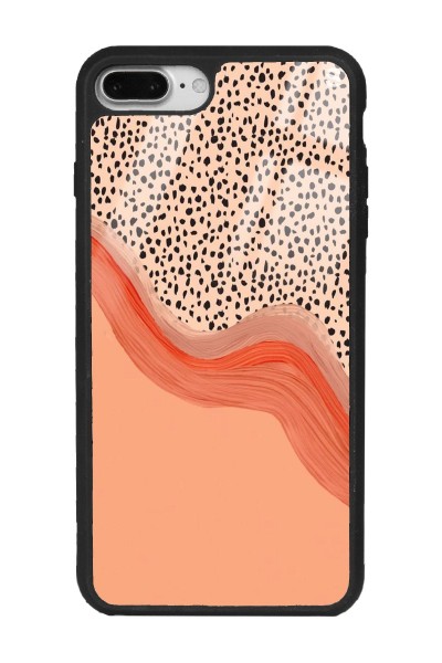 iPhone 7 Plus - 8 Plus Nude Benekli Tasarımlı Glossy Telefon Kılıfı
