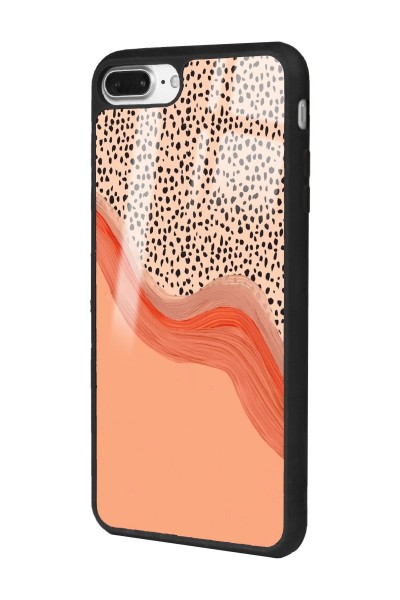 iPhone 7 Plus - 8 Plus Nude Benekli Tasarımlı Glossy Telefon Kılıfı