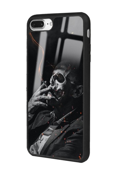iPhone 7 Plus - 8 Plus Smoke Skull Tasarımlı Glossy Telefon Kılıfı