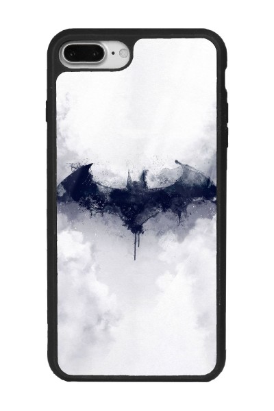 iPhone 7 Plus 8 Plus Uyumlu Beyaz Batman Tasarımlı Glossy Telefon Kılıfı