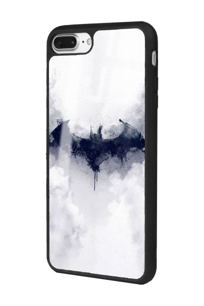 iPhone 7 Plus 8 Plus Uyumlu Beyaz Batman Tasarımlı Glossy Telefon Kılıfı