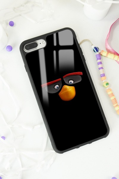 iPhone 7 Plus 8 Plus Uyumlu Black Angry Birds Tasarımlı Glossy Telefon Kılıfı
