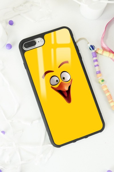 iPhone 7 Plus 8 Plus Uyumlu Yellow Angry Birds Tasarımlı Glossy Telefon Kılıfı