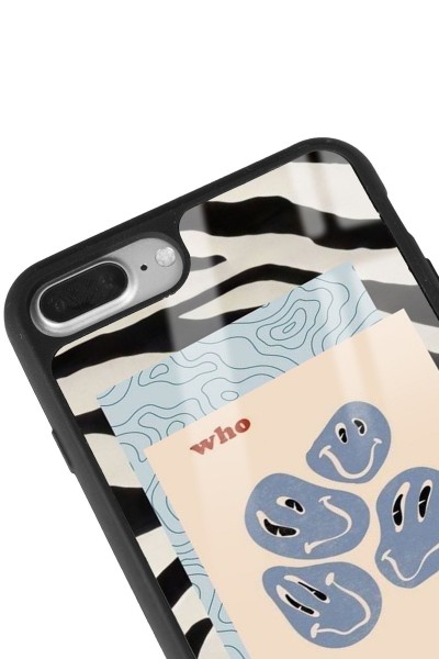 iPhone 7 Plus - 8 Plus Zebra Emoji Tasarımlı Glossy Telefon Kılıfı