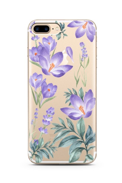 iPhone 7 Plus Kış Çiçeği Tasarımlı Süper Şeffaf Silikon Telefon Kılıfı