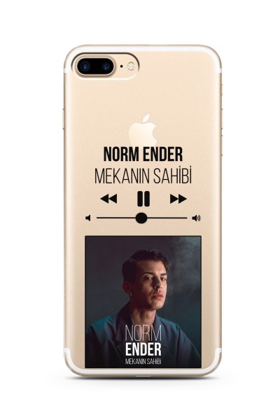 iPhone 7 Plus Norm Ender Mp3 Tasarımlı Süper Şeffaf Silikon Telefon Kılıfı