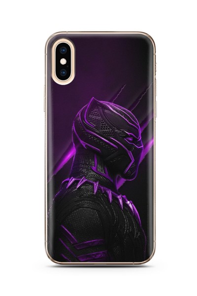 Iphone X Black Panter Tasarım Süper Şeffaf Silikon Telefon Kılıfı