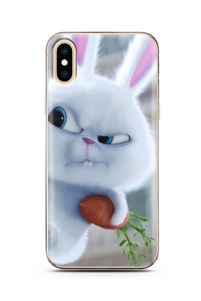 iPhone X Dedektif Tavşan Tasarımlı Süper Şeffaf Silikon Telefon Kılıfı