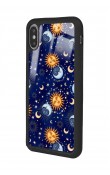 iPhone X - Xs Ay Güneş Pijama Tasarımlı Glossy Telefon Kılıfı