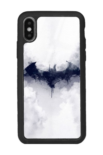 iPhone X Xs Beyaz Uyumlu Batman Tasarımlı Glossy Telefon Kılıfı