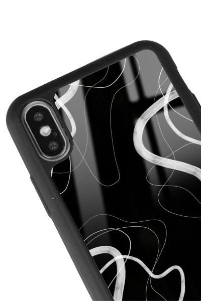 iPhone X - Xs Black Wave Tasarımlı Glossy Telefon Kılıfı